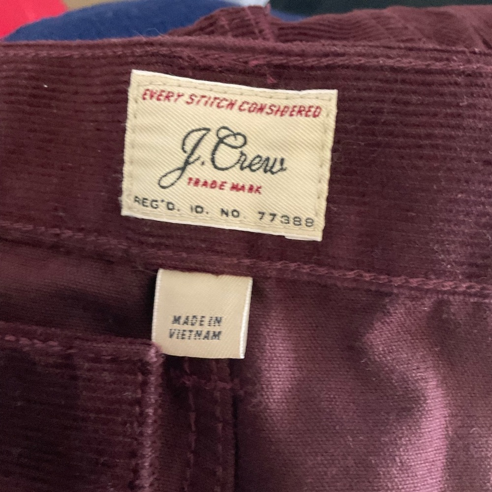 Men’s J. Crew 770 Straight Fit Corduroy pants jeans burgundy worn once 36 X 32 - Picture 4 of 16
